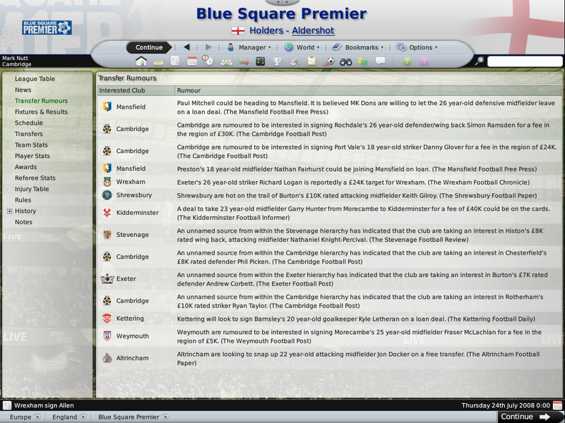 Illustration for article titled Football Manager 2009 PSP & Mac Screens